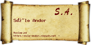Süle Andor névjegykártya